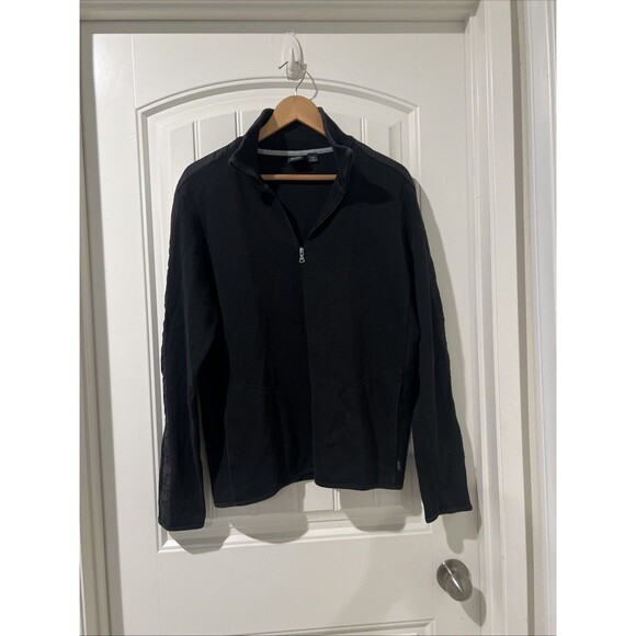 BOSS Hugo Boss 1/4 Zip Men's Size Large Pullover Sweater Black Regular Fit - Picture 7 of 14